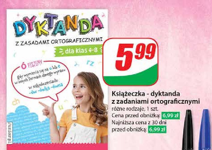 Dyktanda z zasadami ortograficznymi dla klas 4-8 promocja w Dino