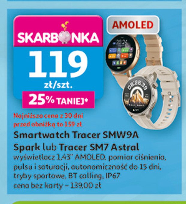 Smartwatch smw9a spark Tracer promocja w Auchan
