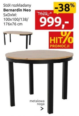 Stół rozkładany Bernardin Neo promocja w Black Red White