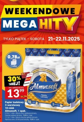 Papier toaletowy 3-warstwowy Almussoft, 18 rolek, 1 opak. promocja w Twój Market