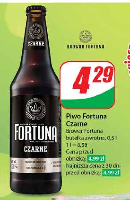 Piwo Fortuna czarne Browar fortuna promocja w Dino