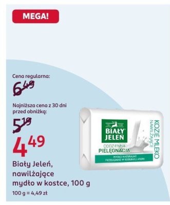 Mydło w kostce Biały Jeleń, nawilżające, 100 g promocja w Rossmann
