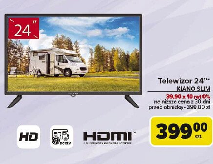 Telewizor 24'' slim tv Kiano promocja w Carrefour
