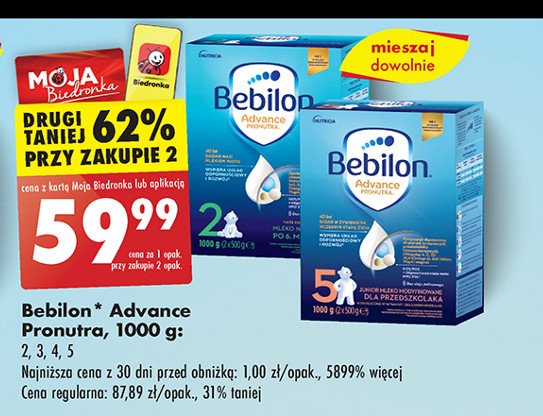 Mleko 4 BEBILON ADVANCE PRONUTRA promocja