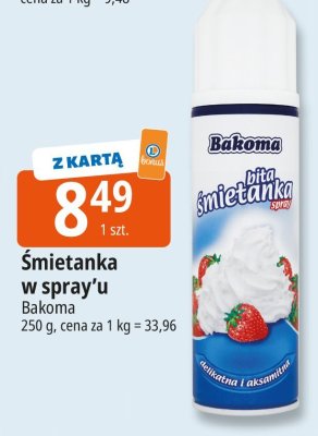 Śmietanka w spray'u Bakoma promocja w Leclerc