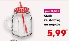 Słoik z uchem i ze słomką 450 ml promocja w Kaufland