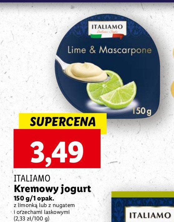 Jogurt kremowy limetkowy Italiamo promocja