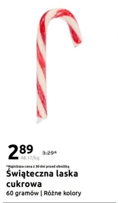 Świąteczna laska cukrowa różne kolory promocja w Action