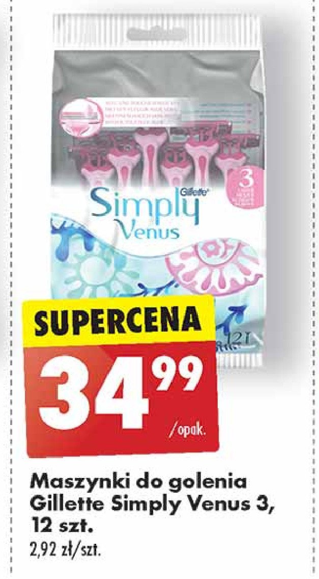 Maszynka do golenia pink Gillette simply venus 3 plus promocja