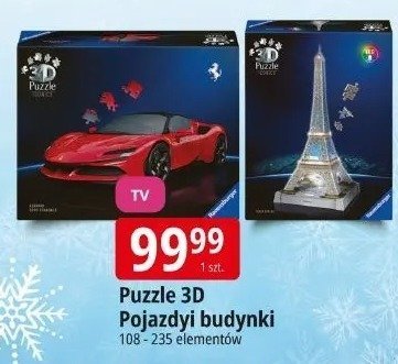 Puzzle 3D Pojazdy budynki 108 - 235 elementów promocja w Leclerc