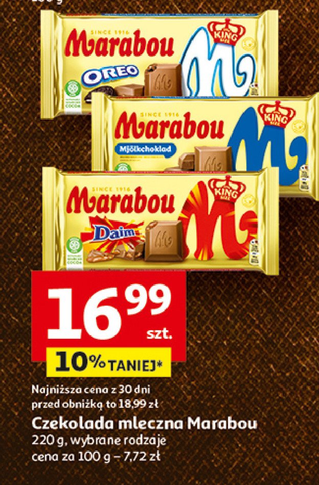 Czekolada mleczna Marabou promocja w Auchan