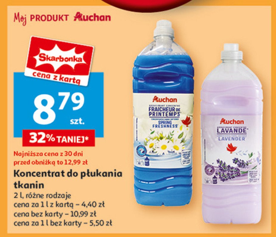 Koncentrat do płukania spring freshness Auchan różnorodne (logo czerwone) promocja