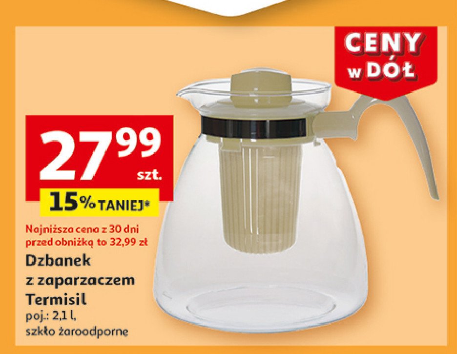 Dzbanek szklany z zaparzaczem poj. 2.1 l Termisil promocja w Auchan