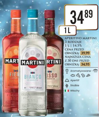 Aperitivo Martini 3 rodzaje promocja w Dino
