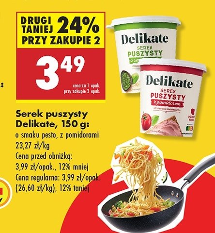 Serek puszysty z pomidorami Delikate promocja w Biedronka