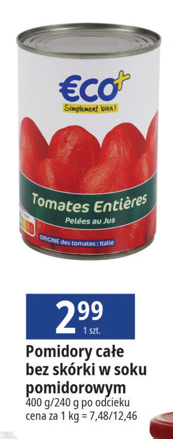 Pomidory całe bez skórki Eco+ promocja