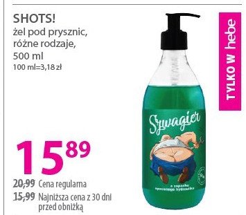 Żel pod prysznic szwagier ludwika SHOTS! promocja w Hebe