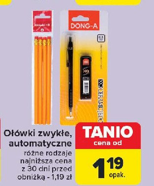 Ołówki z gumką DONG-A promocja w Carrefour Market