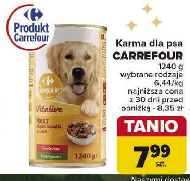 Karma dla psa z cielęciną i kurczakiem CARREFOUR COMPANINO promocja