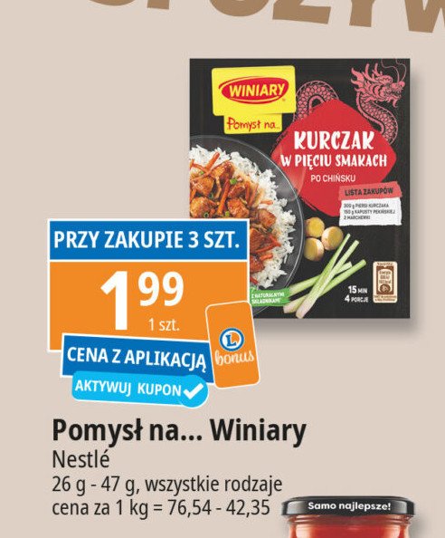 Kurczak w pięciu smakach po chińsku Winiary pomysł na ... promocja w Leclerc