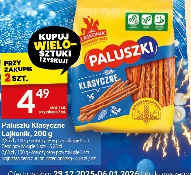 Paluszki Klasyczne Lajkonik, 200 g promocja w Twój Market