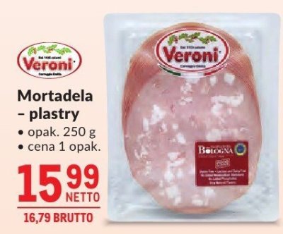 Mortadela plastry Veroni promocja w Makro