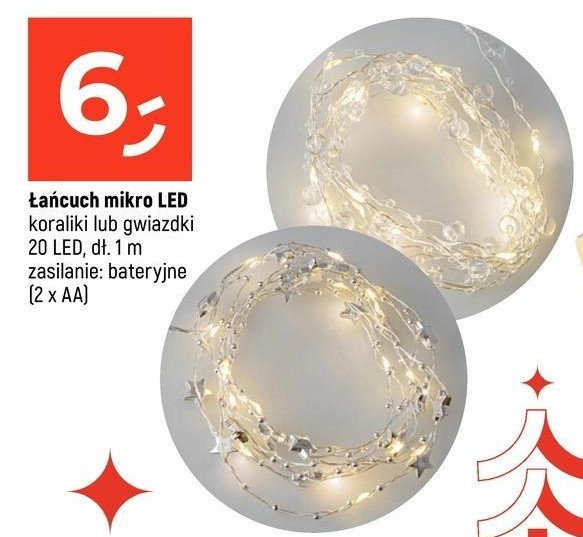 Łańcuch mikro 20 led koraliki 1 m promocja