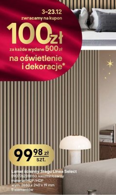 Lamel ścienny Strąd Linea Select 5907463348150, kaszmir/czarny materiał MDF/HDF wym. 2650 x 240 x 19 mm 9 elementów promocja w Castorama