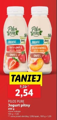 Jogurt brzoskwinia-banan-owies Pilos pure promocja
