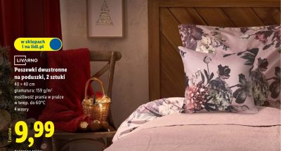 Poszewki dwustronne na poduszki 2 szt. promocja w Lidl