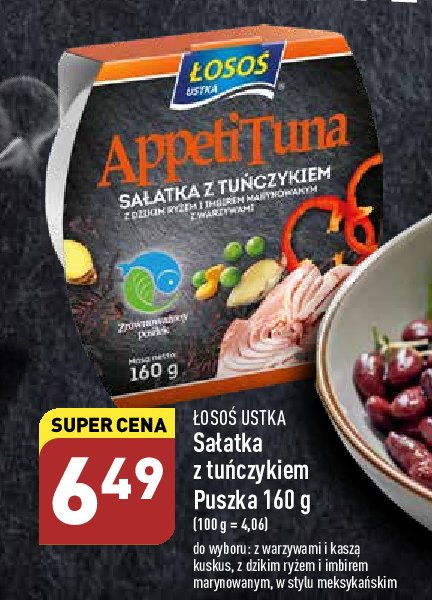 Sałatka z tuńczykiem z dzikim ryżem i imbirem marynowanym z warzywami Łosoś ustka appetituna promocja