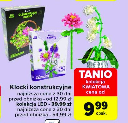 Klocki konstrukcyjne kwiaty led promocja