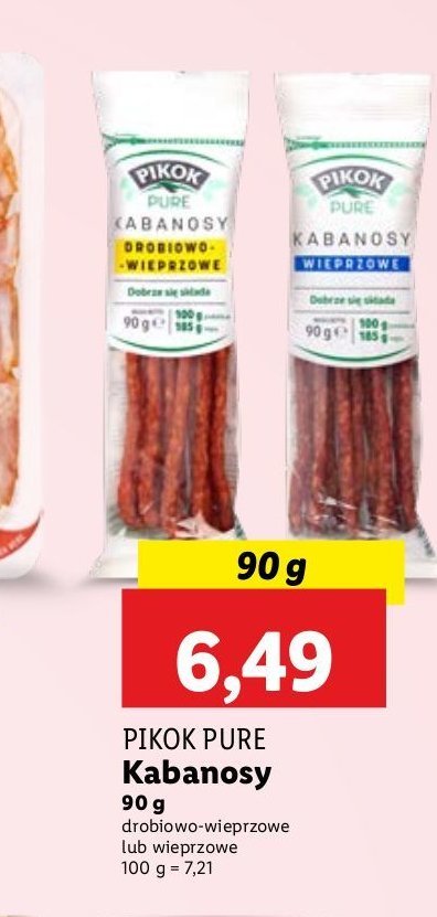 Kabanosy wieprzowe Pikok pure promocja