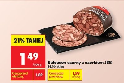 Salceson czarny z ozorkiem JBB promocja w Biedronka