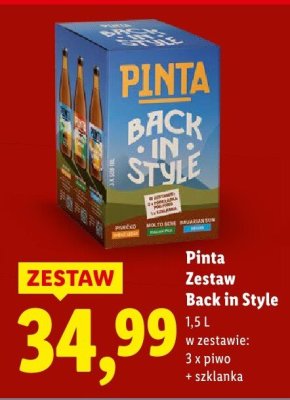 Zestaw Pinta Back in Style 3 x piwo + szklanka promocja w Lidl