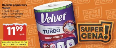 Ręcznik papierowy Velvet Turbo promocja w Delikatesy Centrum