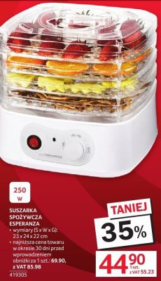 Suszarka spożywcza Esperanza promocja w Selgros