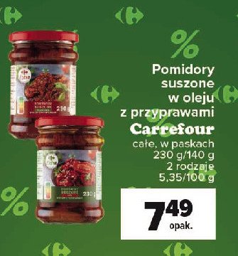 Pomidory suszone paski w oleju Carrefour promocja