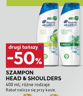 Szampon do włosów mentol fresh Head&shoulders promocja w Stokrotka