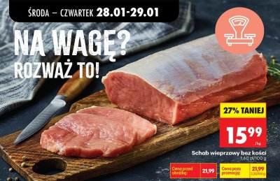 Schab wieprzowy bez kości na wagę promocja w Biedronka