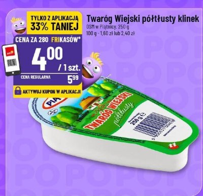 Twaróg wiejski półtłusty klinek DSM w gładcy promocja w POLOmarket