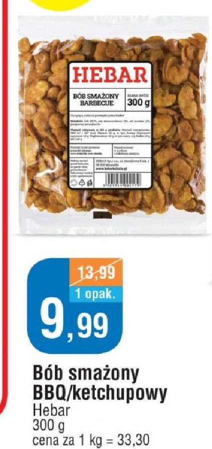 Bób smażony barbecue Hebar promocja