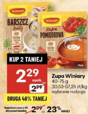 Zupa Winiary wybrane rodzaje promocja w Delikatesy Centrum