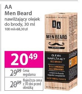 Olejek do pielęgnacji brody Aa men beard promocja