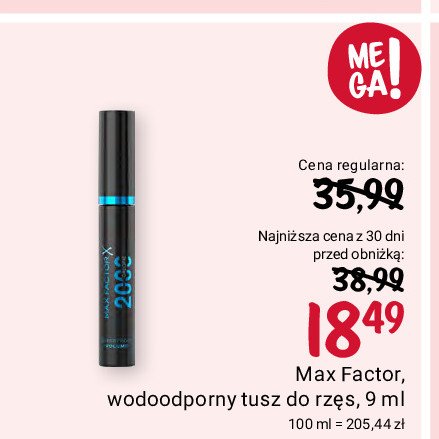 Tusz do rzęs Max factor 2000 calories waterproof volume promocja