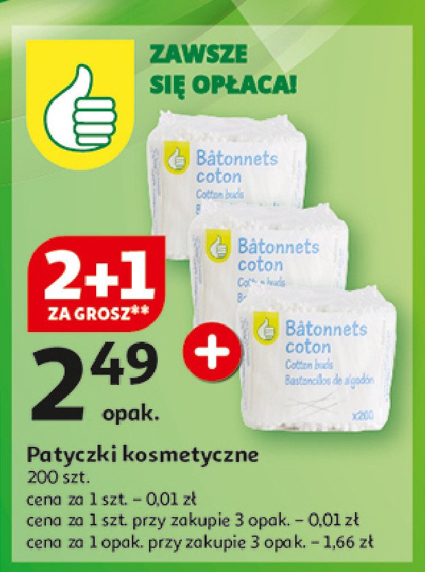 Patyczki kosmetyczne Podniesiony kciuk promocja w Auchan