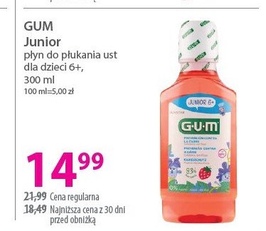 Płyn do płukania ust 6+ Gum junior promocja w Hebe