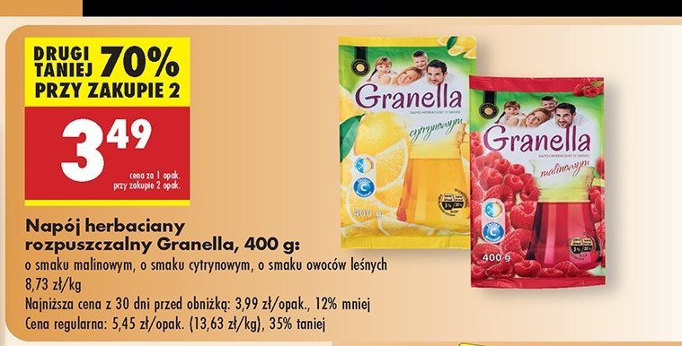 Napój herbaciany owoce leśne Granella promocja w Biedronka