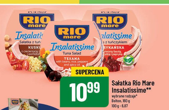 Sałatka z tuńczykiem kuskus z ciecierzycą groszkiem i pomidorami Rio mare insalatissime promocja w POLOmarket