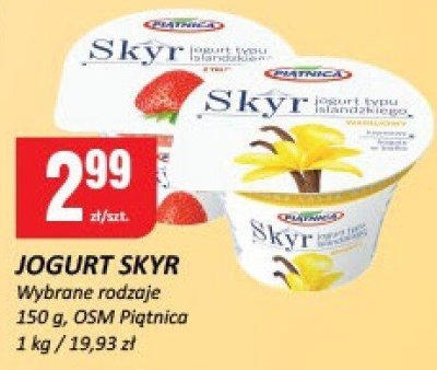 Jogurt Skyr wybrane rodzaje OSM Piątnica promocja w Chorten